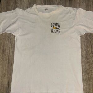 Fruit of the Loom White Depauw Sailing Tee